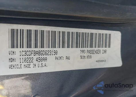 2016 Dodge Dart Sxt z USA, uszkodzony, nr VIN 1C3CDFBA8GD623190